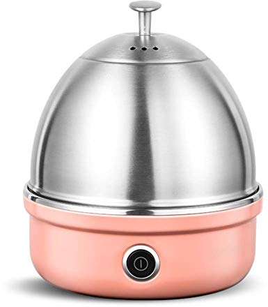 Electric Egg Cooker with Auto Shut Off Up to 7 Eggs, Buzzer and Stainless Steel Tray - Perfect for Soft, Medium, Hard Boiled, Poached, and Custard Eggs - Stainless Steel