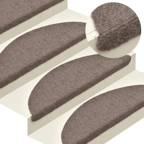 CFODOJ Home & Garden Artikel Selbsthaftende Stufenmatten 5 Stück Creme 56x17x3cm Nadelstanzer