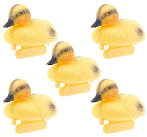 Canards flottants pour bassin - Appât réaliste pour caneton jaune flottant, mannequin mignon pour flotteur | Lot de 5 décorations pour bassin flottant pour parc, P
