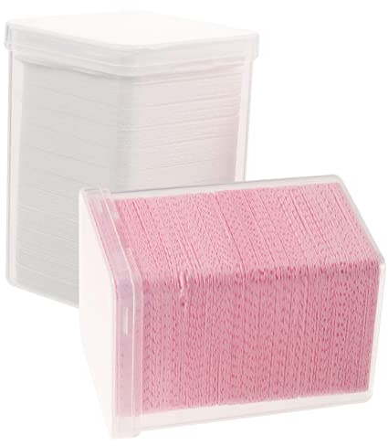 WOONEKY 2 Stück Packung Fusselfreie Reinigungspads aus Vliesstoff für Wimpernverlängerung und Nagellackentfernung Einweg Wischtücher für Nagelstudio und Private Anwendung