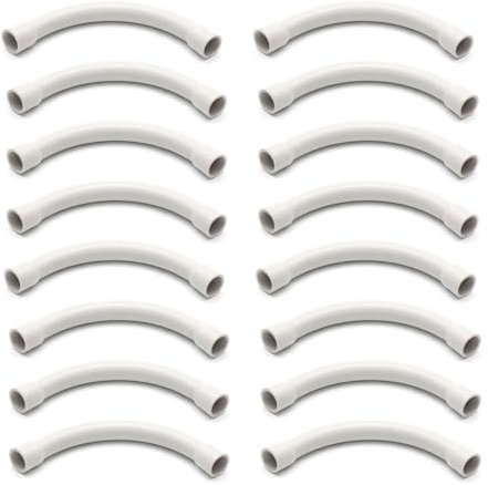 Lot de 16 coudes M20 en PVC - Coude à 90° - Pour tuyau électrique, tuyau de tige, drainage de bâtiments, irrigation agricole, projets de bricolage