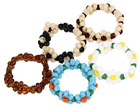 TENDYCOCO 2 Sätze Blumenring Vintage-ringe Für Frauen Modeschmuck Perlenring Mädchen Ringe Mädchen Schmuck Ringe Für Dame Schmuckringe Vintage-schmuck Für Frauen Plastik 5 Stück * 2