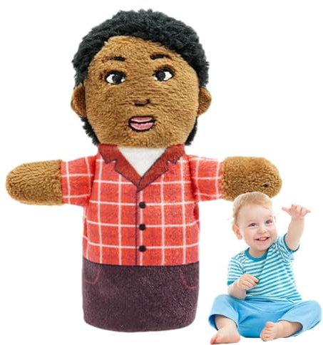 JIEBWCHA Fingerpuppen für Familien für Kinder, Fingerpuppen für Geschichten, Spielzeug für Rollenspiele - Geschichte, die die afrikanische Puppenfamilie erzählt, zeigt Spielzeug