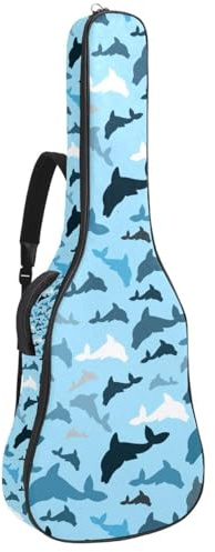 Eslifey Tasche für Akustikgitarre, Beige, Blumenmuster, verstellbarer Schultergurt, Gitarrenkoffer, Gigbag 101,6 cm, 104,7 cm, 106,7 cm, Mehrfarbig 4, 42.9x16.9x4.7 in, Taschen-Organizer