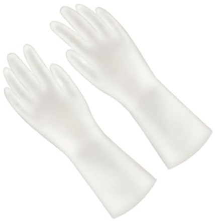 CONGARTENO 4 Paar Haushaltshandschuhe PVC Rutschfest für Reinigung | Geschirr und Wäsche, Wiederverwendbar und Leicht, S Größe, Transparent ohne Aufdruck
