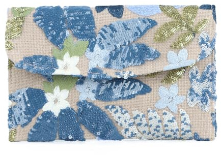 Jywmsc 2026 Sommer Clutch für Damen Blumen Perlen Geldbörse Vintage Stickerei Pailletten Abend Clutch für formelle Hochzeiten