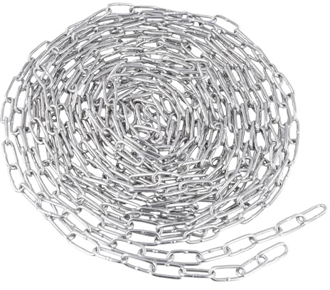 SENJEOK 3mm Stainless Steel Chain, 10m/32ft Metal Chain Link for Planters, Garage Doors, Fence Gate, Bicycle Lock