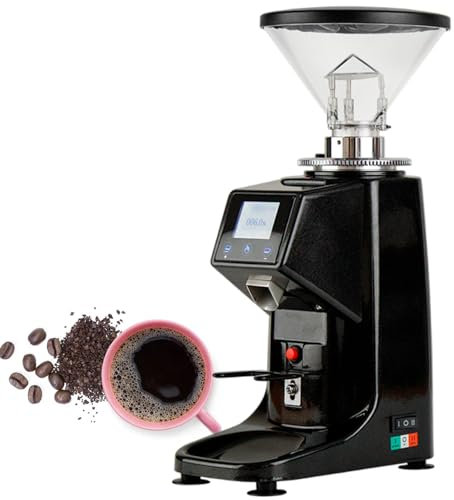 vnmudzeo Molinillo De Café EléCtrico De 200 G/500 G con Muelas Planas, 19 Grados De Molienda Precisos Ajustables, Café ReciéN Molido por La MañAna - MáQuina para Moler Granos,Black-500ml