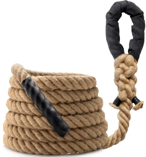 Climbing Rope Gym Workout - 15FT Heavy Duty Jute Thick Ropes for Adults Strength Training Outdoor Tree Swing Indoor Home Fitness Exercise - 1.5 Inch