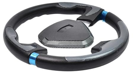 Volante Desplazado,Volante Coche Volante Universal de PU con Soporte de oxidación de 320 mm