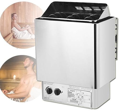 YXYLJOZ Saunaheizung 4,5 kW Edelstahl Trocken-Dampf-Badeofen mit Timer und Thermo-hygrometrischem Set für Zuhause, Hotel oder Spa-Raum (4.5KW)