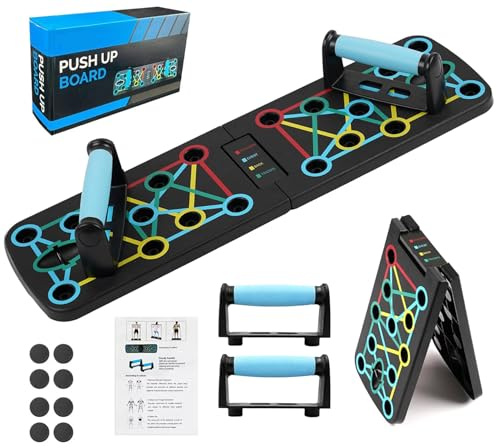 Portable Push Up Board For Men & Women, 17 in1 Multi-function and Foldable Home Workout, Training for Upper Body - Chest, Back, Triceps and Shoulders