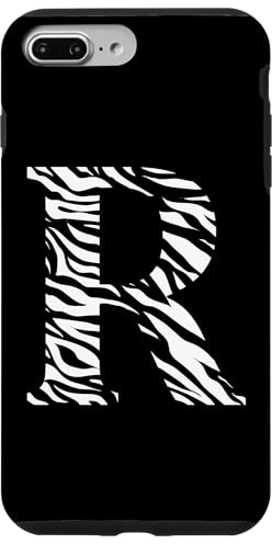 initial monogram letter R capital alphabet zebra skin print Case for iPhone 7 Plus/8 Plus