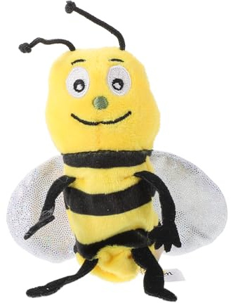 Mikinona Weiche Bienen handpuppe Plüsch Honigtopf Kuscheltier Lernspielzeug für Puppentheater und Frühförderung Interaktives Fingerpuppen Kleinkinder und Mädchen
