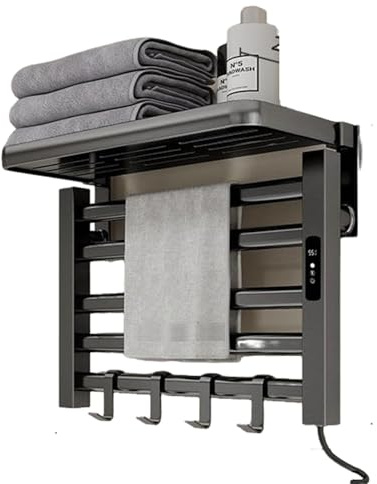 Radiateur sèche-Serviettes électrique, Porte-Serviettes électrique avec écran Tactile, température constante Intelligente, pour Les Salons de Salle de Bain et la Maison Gray