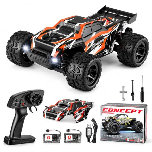 Ferngesteuertes Auto 1:18 All-Terrain RC Auto für Erwachsene & Jungen, 4WD Offroad RC Truck mit hoher Geschwindigkeit 40+ km/h, RC truck mit 2 wiederaufladbaren 1500-mAh-Akkus und 2 Karosserie