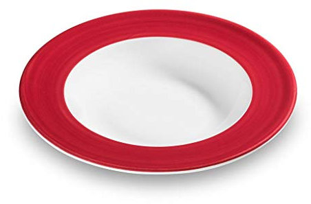 GMUNDNER KERAMIK Piatto fondo Gourmet Diametro: 24 cm Variation rosso bordeaux, stoviglie fatte a mano in Austria