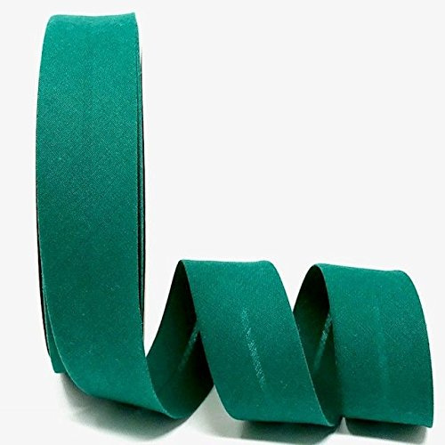 Byetsa Forest grün 30 mm Polycotton Schrägband auf einer 25 m Rolle