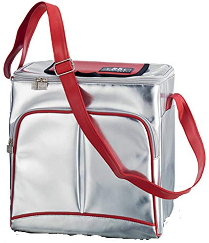 Kühltasche Kühlbox 19 Liter Silber/Rot hochwertig BE CooL Travelbox Picknickkorb foolonli