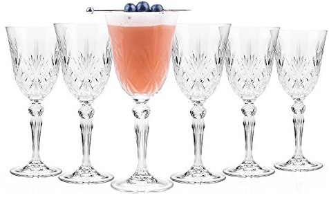 RCR Crystal Melodia Wine Glasses - Set of 12 210ml Drinking Glasses, Wine Tasting Set, Luxion Crystal Glassware, Luxury Wine Goblets, Dishwasher Safe, Ideal for Entertaining/Special Occasions