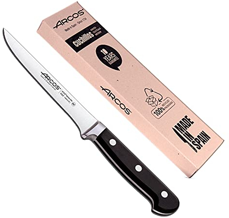 Arcos | Cuchillo de deshuesar| Cuchillo deshuesador | cuchillo deshuesador jamón | cuchillo deshuesador (140 mm) Clásica| Envase Eco | cuchillo puntilla jamonero