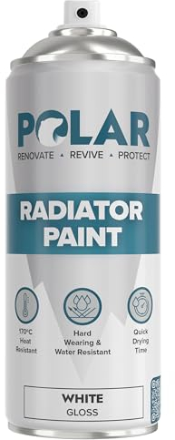 Polar Gloss White Radiator Spray Paint - 400ml | Heat Resistant up to 100ºC | Quick Drying & No Primer needed | Exterior Surfaces of Radiators & Hot Water Tanks | Heat Resistant Radiator Paint