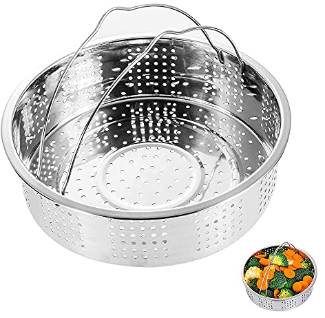XYJJ Accesorios Vapor Acero Inoxidable, Cesta Vapor Acero Inoxidable, Vaporeras para Ollas, Cesta Vaporera de Verduras, Steamer Cesta para Cocinar, para Cocinar la Cesta Vaporera de Verduras, Plata