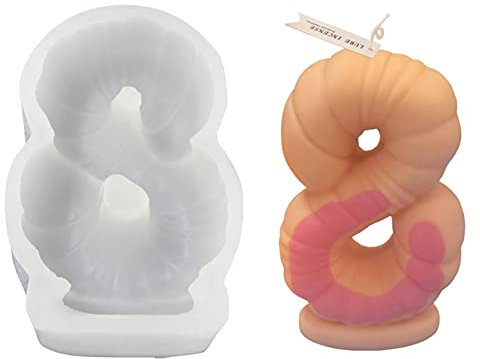 Luckxing Silikon Kerzenform, Zahlen Kerze Silikon Formen Kerzengießform Werkzeug Fondant Schokoladenseife Backformen Von Pralinen, Süßigkeiten, Kerzen, Seifen Kuchenform Zahlen Silikon Backform