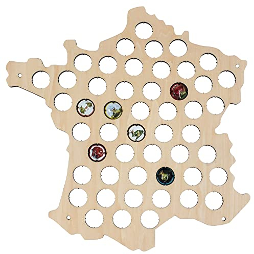 SAFE Karte aus Holz zum Sammeln von 50 Champagnerdeckeln | Sammlerstücke für Flaschen | Geschenk für Damen und Herren | inkl. Dübel | 40 x 40 cm