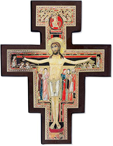 Proposte Religiose Croce di San Damiano In Legno MDF da parete - Cm 25 x 19.5 x 1.5