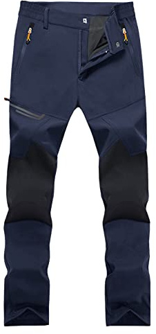 EKLENTSON Men's Hiking Cargo Trousers Breathable Thin Water Resistant Walking Trousers Stretch Quick Dry Climbing Trousers Navy,36