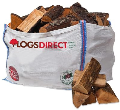 Half Dumpy Bag Premium Kiln Dried Hardwood Logs Firewood - Ready to Burn - Suitable for Chimenea Wood Fired Ovens Firepits Open Fires Outdoor Stove Appliance