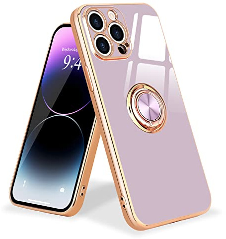 Urarssa Magnetic for iPhone 14 Pro Max Case with Holder Kickstand, Purple