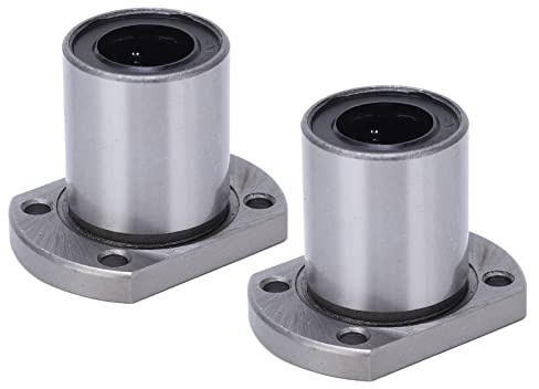 2X Oval Flansch Linearkugellager 16UU 16 mm Innendurchmesser aus Lagerstahl für CNC Linearführung Welle Linearbewegung