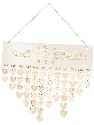 Toyvian Holz Familien Erinnerung Kalender Hängende Tafel Diy Geburtstagskalender Mit Anhängern Für Großeltern Familie Freunde Rustic Wandkalender Geschenk