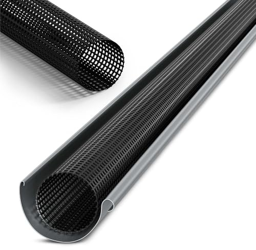 INEFA 10x Laubschutzgitter 125-180mm x 2m Schwarz Kunststoff | Dachrinnen Laubschutz, Polyethylen Regenrinnen Dachrinnengitter, Dachrinnenschutz, Schutz gegen Laub