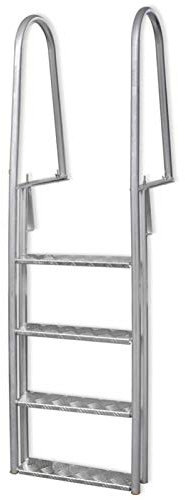 Steg-/Poolleiter 4-stufig, BULANED Pool Leiter, Leiter Für Einbaubecken, Pool Ladders, Schwimmbadleiter, Aluminium 167 cm