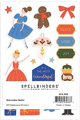Spellbinders The Nutcracker Sweet Collection - Adesivi in truciolato a forma di balletto Schiaccianoci