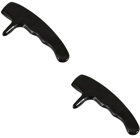 Healeved 2 Stück Handpolierte Büffelhorn-schabplatte Tragbarer Fußstab Für Ergonomisches Design