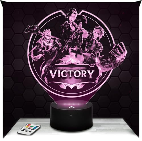 Lampephoto.fr - Lampe Lol Arcane Victory Caitlyn Nachtlicht Videospiele | Made in France, Sockel wählbar, dimmbar, Batterie/USB, HD-Lasergravur, Geschenk für Gamer & Geeks