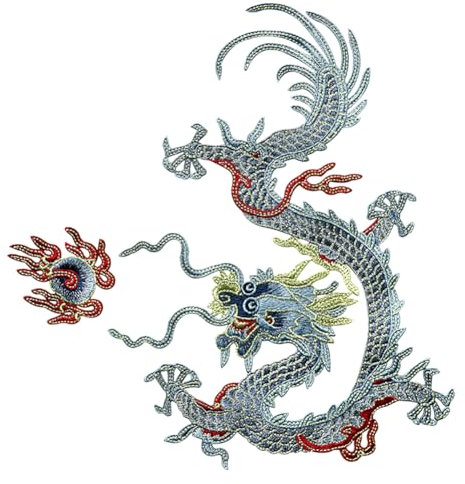 Locomo Großer chinesischer Drachen-Aufnäher, 26 cm, zum Aufnähen, Feuerballkönig, königliche bestickte Applikation, Herrenbekleidung, Jacke, Denim, Rucksack, Dekoration