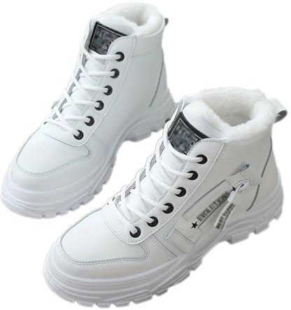 ticticlily Bottes de Neige Femme Bottes en Coton Boots Ski Baskets Mode Chaussures de Randonnée C Blanc 40 EU