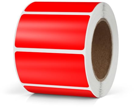 Meitaat röd rektangulär dekal 50 x 25 mm färgkodning självhäftande etiketter flyttbar rulle avtagbar 500 stycken