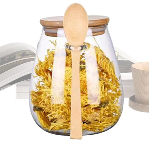 Ranley Azucarero con tapa y cuchara, tarros con cuchara y tapa, recipiente de almacenamiento de vidrio, recipiente hermético para alimentos, azucarero, recipiente para especias con cierre de seguridad
