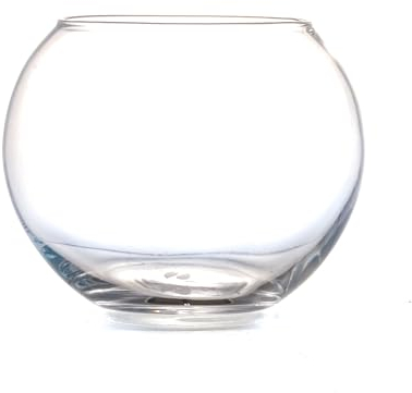 Glasvase Rund, Goldfischglas, Kugelvase, Fischschale aus Glas, Glasschale Deko, Runde Vase für Blumen und Dekoration, Terrarienschale (11,5 cm x 14,5 cm)
