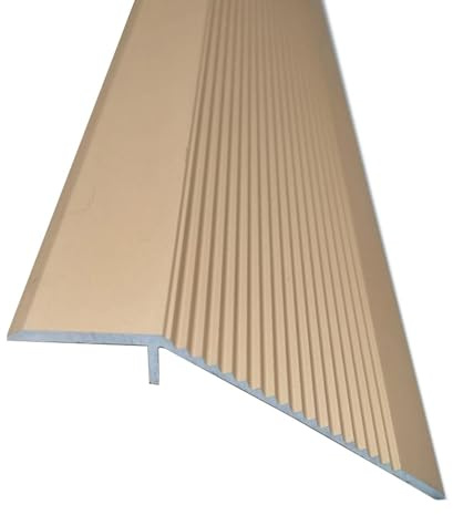 IMUNKT Klebeschiene Übergangsleiste Höhenausgleich 10-50mm, Abdeckleisten Für Böden/Teppich, Schwarz Gold Bodenübergangsstreifen, Länge 90-140cm Ausgleichsprofil(Gold,L50cm/1.6ft)