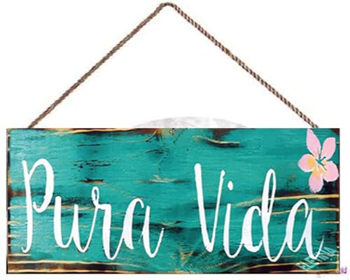 Rustikale Holzschilder Pura Vida Costa Rica, Geschenk, Wohnheim-Dekoration, Pura-Vida-Schild, Reiseschild, Meer, , Kalifornien, Großhandel, Strandschilder, Wandkunst, Dekoration, Küche, Café,