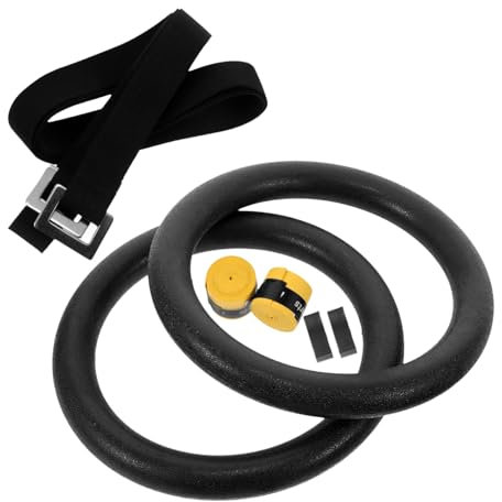 BELLIFFY Verstellbare Turnringe Für Klimmzugstange Übungsring Mit Riemen Gymnastikringe Für Calisthenics Für Indoor-Training Und Rumpfübungen Einfach Einzurichten Und Einzustellen