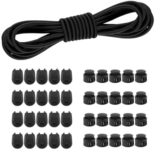 10m Elastische Gummiband, 3mm Gummiband Für Armbänder, Gummischnur, Mit 30 Seilstopper Und Seilklemmen, Gummischnur Runde Wird Für Campingseile Und DIY-Projekte Verwendet