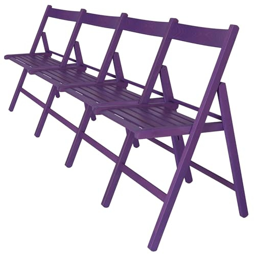 Well Home MOBILIARIO & DECORACIÓN - Pack 4 Sillas Bas en Madera de Haya, Lila